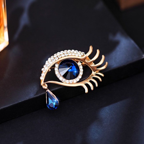 2 Pieces of Devil's Eye Brooch High Quality Crystal Tassel Brooch Luxury Brooch Creative Versatile Suit Accessories for Men and Women