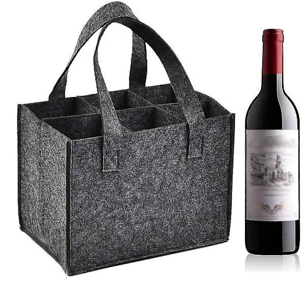 Återanvändbara matkassar för resor, perfekt present till vinälskare Dark gray
