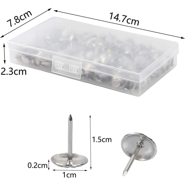 400 stk. møbelspiker antikke dekorative spiker, 11 mm x 16 mm sølv