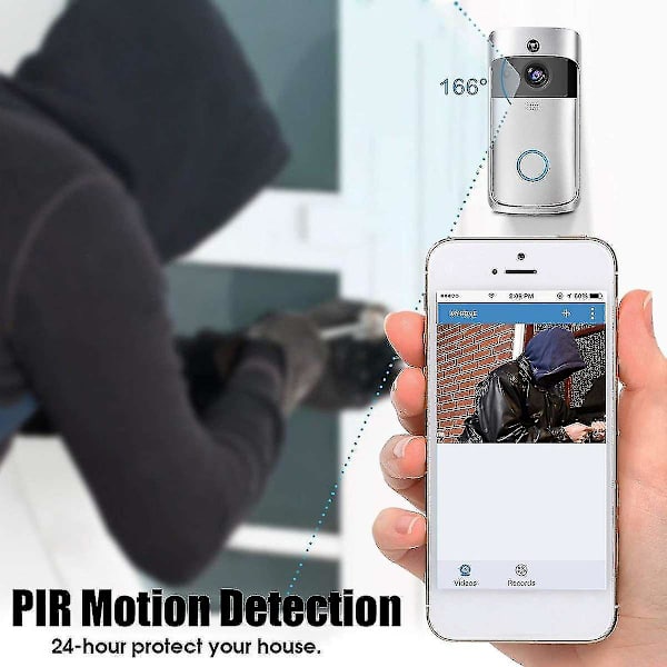 Wifi smart video dörrklocka intercom smart kamera dörrklocka Pir detektionskamera nattvision hem