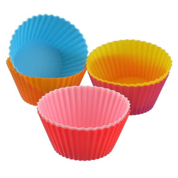 12 stk. runde silikone muffin cupcake forme bageform bageplade bagekop liner bageforme