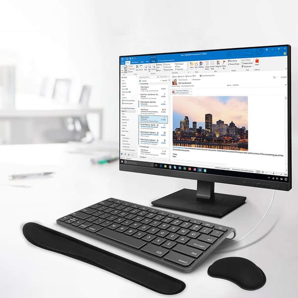 Sæt med 3 håndledsstøtter til tastatur med musepude + musehåndledsstøtte - ergonomisk håndledspude og memory foam-materiale til computer