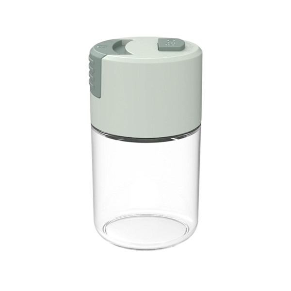 Mätkryddflaska, doseringskryddflaska, köksredskapstillbehör, saltpepparkumminpulverglasburk Green