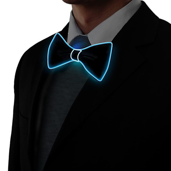 Lysende slips, Man Led lysende slips med strømkabel, 3 blinkmoduser Led glødeslips, justerbar belyst slips Blue