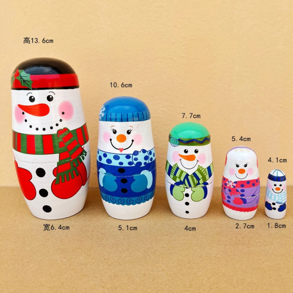 5-lagers dockor presenterade ryska hantverk jul snögubbe dockor present storlekar varierar