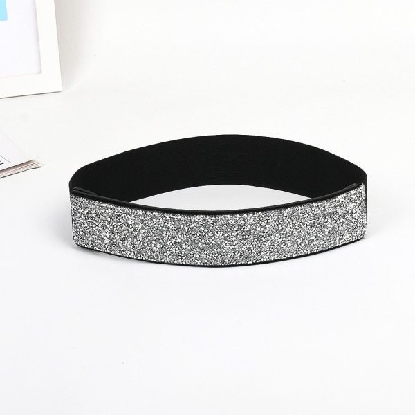 Rhinestones besatt med diamanter, full diamant elastisk belte, brede og glitrende diamanter, kvinnestørrelse 100, med elastisk belte, fasjonabel C