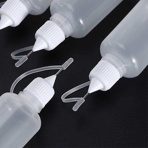 12 st plastflaskor med munstycken, precisionsspetsapplikator klämflaskor 5ML