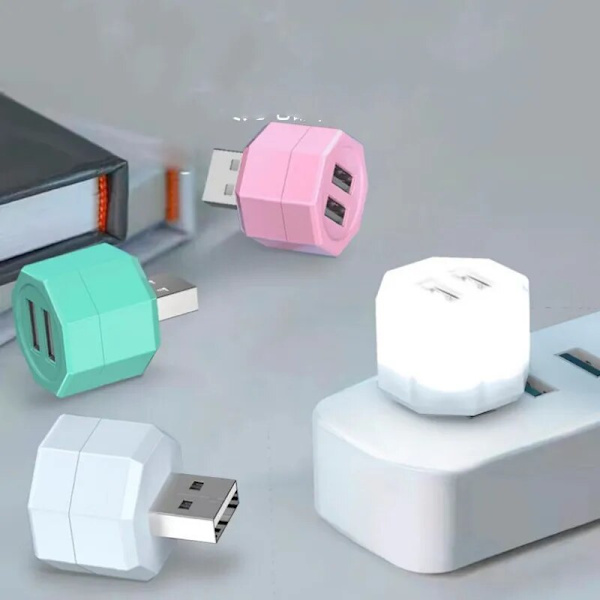 5-pak LED USB natlys bærbar disklys 5V læselys mini boglys powerbank udendørs camping lyspære belysning
