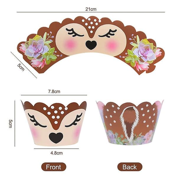 24 sett standardstørrelse kakekopper cupcake wrapper liner for bursdagsfest juledekorasjon DIY kopp