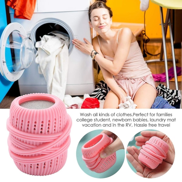 Klesvaskball Premium vaskeballsett, miljøvennlig vaskeball, store magiske vaskeballer, vaskeball helt naturlig Pink