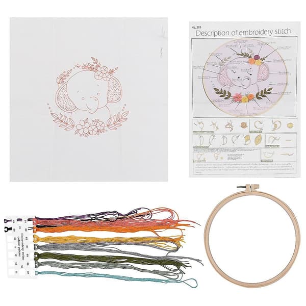 1 sett broderistartersett Diy broderitilbehør korsstingsett