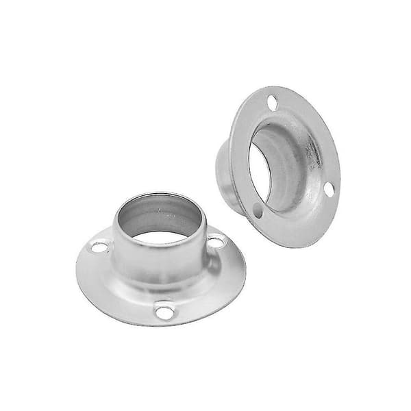 2 stk. Tyk Flange Sæde i Rustfrit Stål, Gardinstang Rundrørsbeslag 25mm