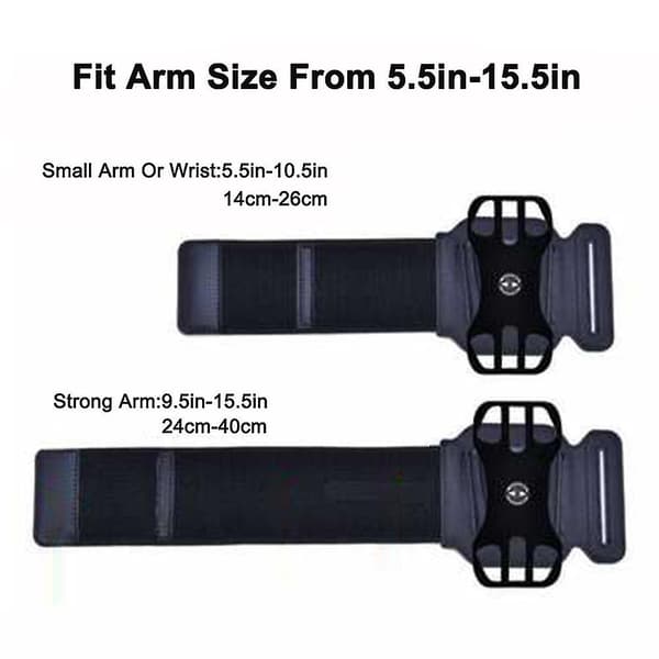 2-i-1 Armband handledsskydd, avtagbart löpartelefonfäste Black