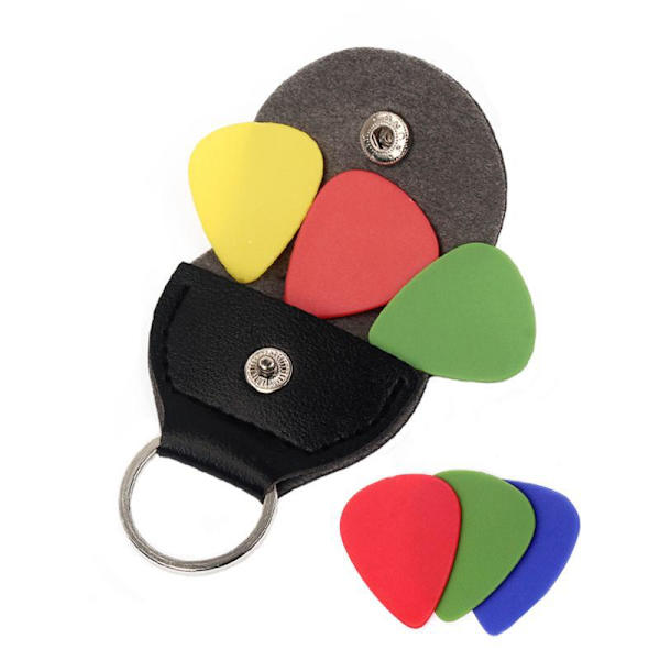 4 stk. Brun PU Læder Padle Klip, Padle Taske, Nøglering, Padle Taske, Padle Boks, Guitar Padle Taske