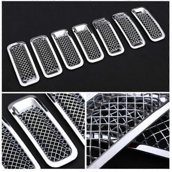 7 stk./sæt Krom Front Grill Mesh Grill Indsats Kit Dækning til Patriot 2011-2018