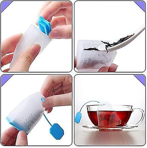 6-pack silikonteinfuser, återanvändbara säkra lösa tebladspåsar sil