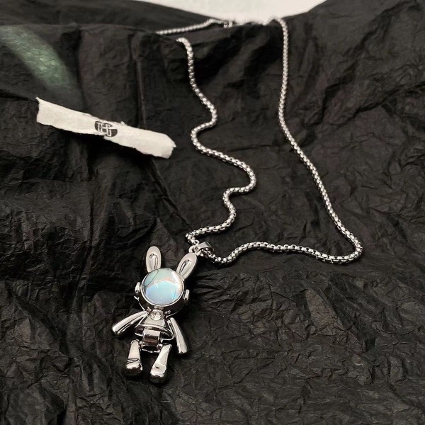 Kanin astronaut halsband, söt, cool och moderiktig, halsband design elegant sweatshirt