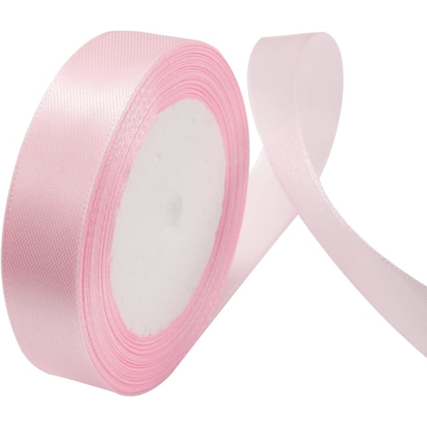 Rosa satinband, 4 cm 22 m dubbelsidig polyester satinband dekorativ presentförpackningsband för alla hjärtans dag födelsedag bröllop hantverksdekoration