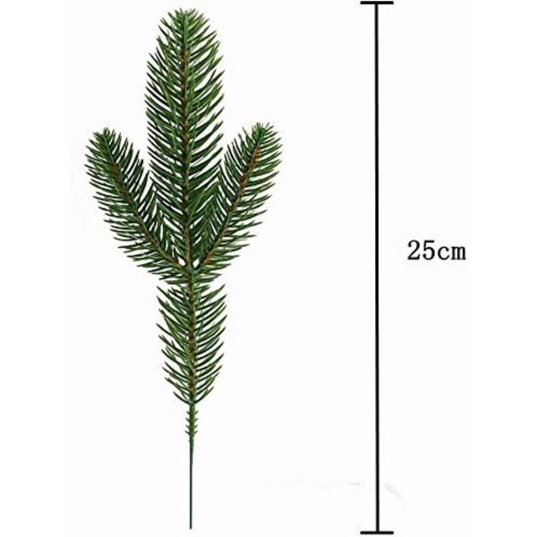 30pcs Artificial Pine Branches Green Plants Pine Needles DIY Accessories for Garland Wreath Christmas Embellishing and Home Garden Decor