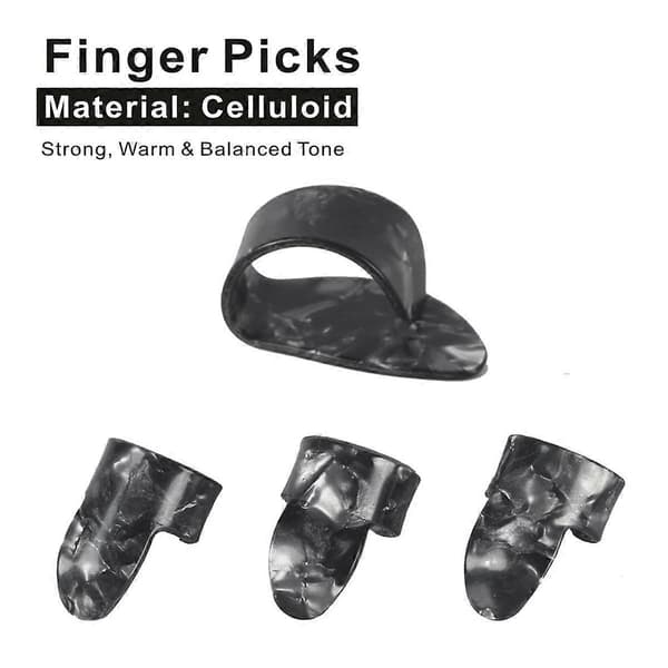 60mm Gitarr Slide Set, Rostfritt Stål Metall/Glas Finger Slides 6 st Gitarrplektrum och 4 Fingerplektrum Gitarrtillbehör