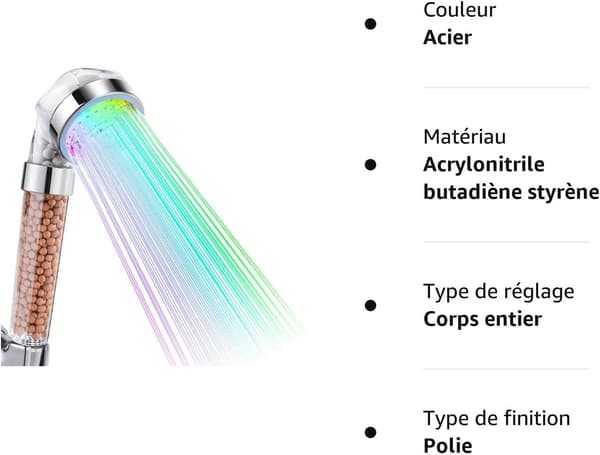 LED, Dusjhode for bad Dusjhode 7 farger LED Dusjhode Høytrykks vannsparende spray