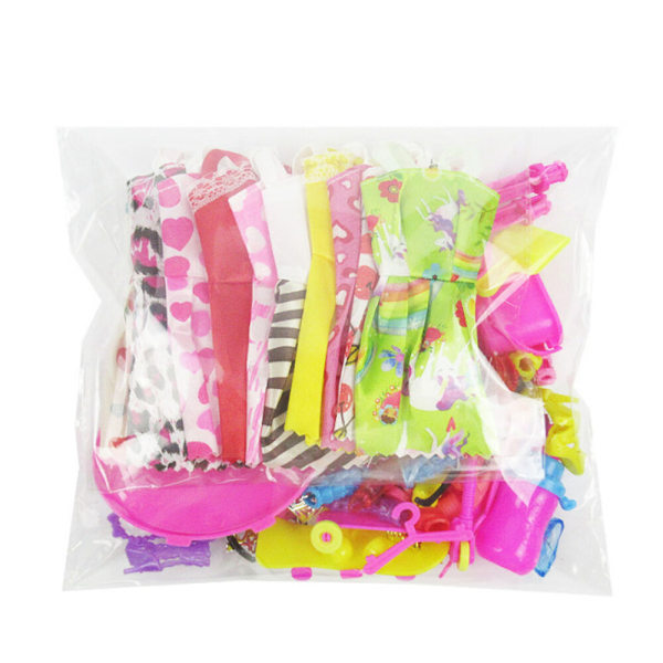 10-osainen 30 cm:n Barbie-mekkoasu, mekko, asusteet, kengät, lelut