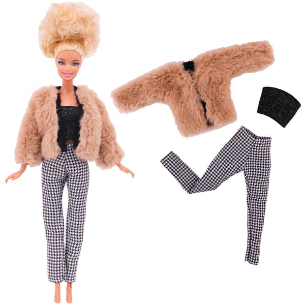 Dockkläder accessoarer plysch väst jacka + kjol set L363