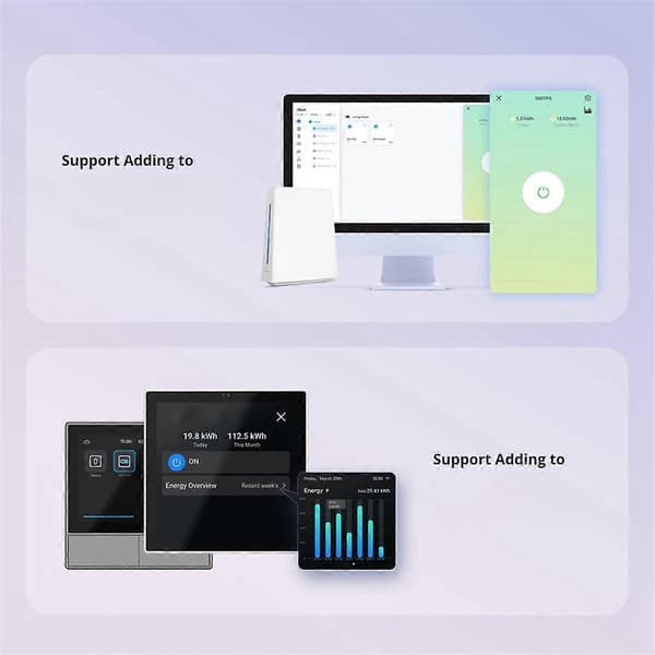 S60TPF Smart WiFi Stikdåse Batteri Tæller Timer Switch Stemmestyring Multi-Funktion 1 Hul EU Stik