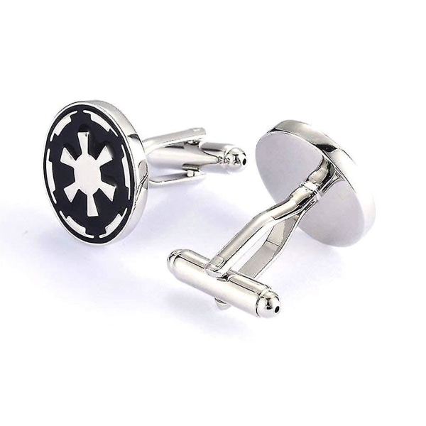 Klassiske mansjettknapper i rustfritt stål med initialer, Casoty Jewelry Fashion Star Wars mansjettknapper