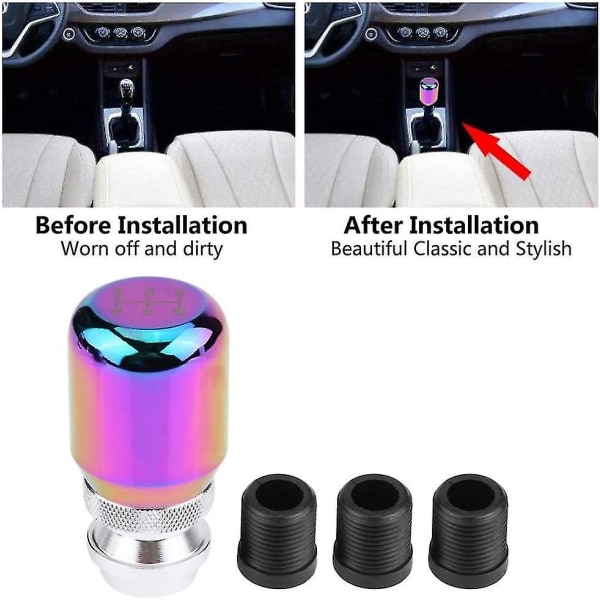 Universal Gear Shift Knob Teleskopisk Justerbar Aluminiumlegering Manuel Gear Shift Knob Hoved (Blank Farve)