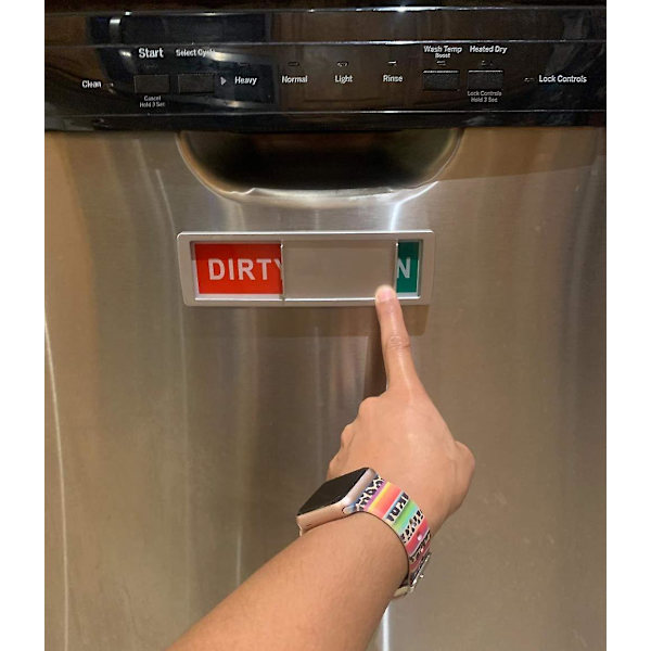 Rengör smutsig skylt diskmaskin magnet diskmaskin skylt ren smutsig skylt för kylskåpsdekor Silver