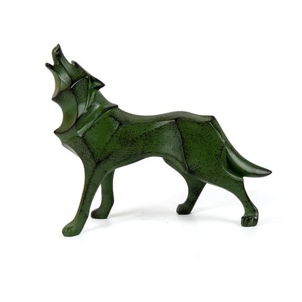 Ulveskulptur Ornament Skulptur Geometrisk Dyr Resin Rede
