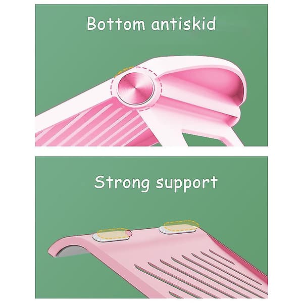 Foldbar bærbar computerstand, bærbar aluminiumscomputerstander, justerbar Pink