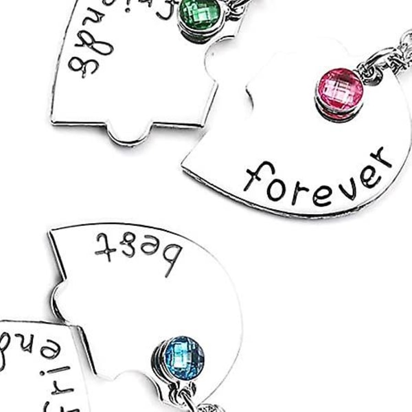 Paket med 3 BFF-halsband vänskapshalsband för alltid bästa vänner för flickor födelsedagspresenterhänge kedjepresent