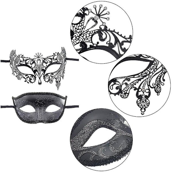 Par Maskeraddräkt, 2 st, Maskeraddräkt för karnevalfest kostymball fest karneval kväll