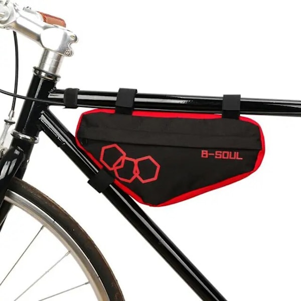 Vandtæt cykelpose rød polyester cykel trekant taske forrør rack cykelpose cykel tilbehør
