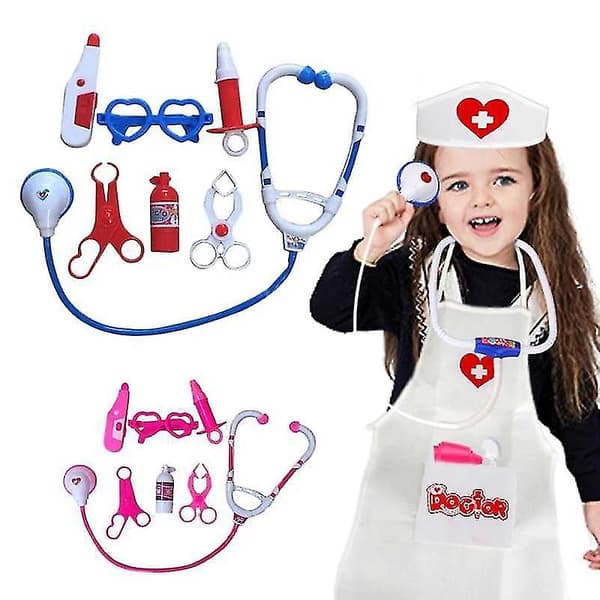 7 st simuleringssjukhus låtsaslek doktor för barn rollspel leksak Pink