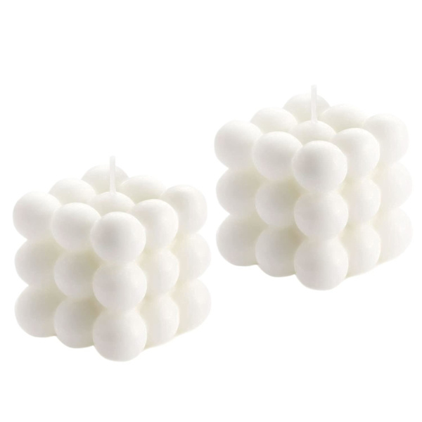 2-pack bubbel ljus sojavax ljus vit bubbel ljus set coola formade bubbel ljus starkt doftande kub roliga estetiska ljus
