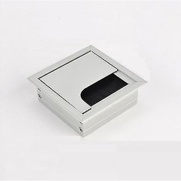 2 st Skrivbord Kabelgenomföring Hål Fyrkantig Skrivbord Genomföring Aluminium Kabel Hål Lock 80 X 80mm Tråd Hål Lock Utgång