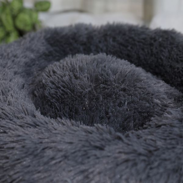 Dyre seng 40 cm rund donut blød, skridsikker og vaskbar - Hunde og katte lysegrå seng til hunde seng til katte sofa til hunde sofa til hunde