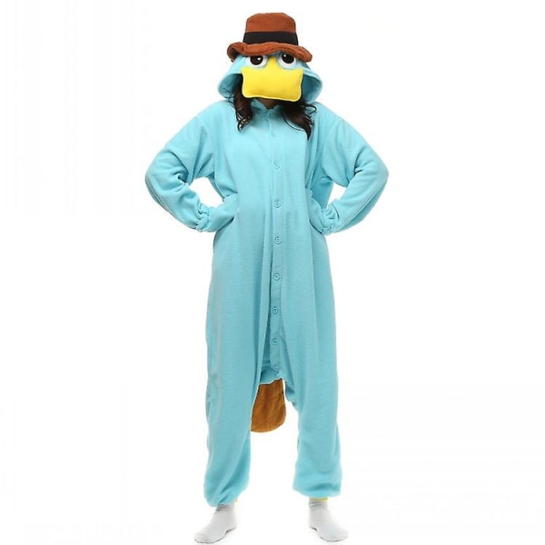 Unisex Perry Platypus Costume Bodysuit Monster Cosplay Pyjamas Vuxen Pyjamas Animal Pyjamas Body, XL