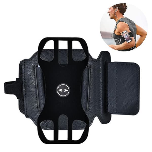 2-i-1 Armband handledsskydd, avtagbart löpartelefonfäste Black