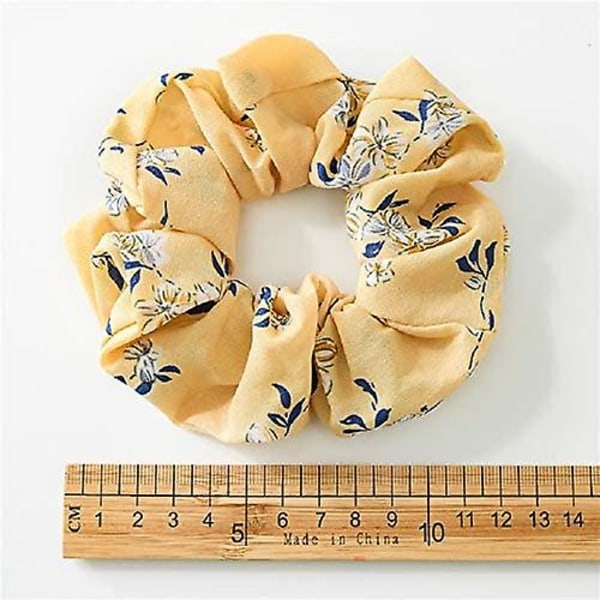 4 st Chiffon Blom Flamingo Hår Scrunchies Kvinnor Flickor Hår Rosett