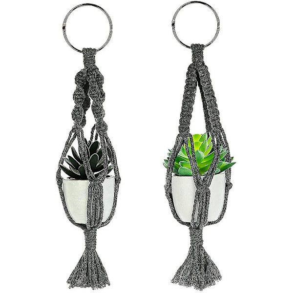 13 tommer Mini Macrame Planteophæng, Søde Biltilbehør, Boho Bakspejl