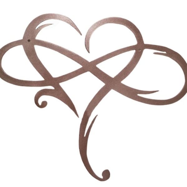 Infinity Heart Väggkonst Kärleksskylt Metall Hängande Prydnader Skulptur C