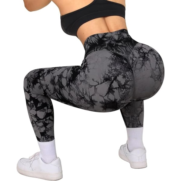 Kvinnors sömlösa crossover leggings med hög midja och rumplyft, fitnessyogabyxor