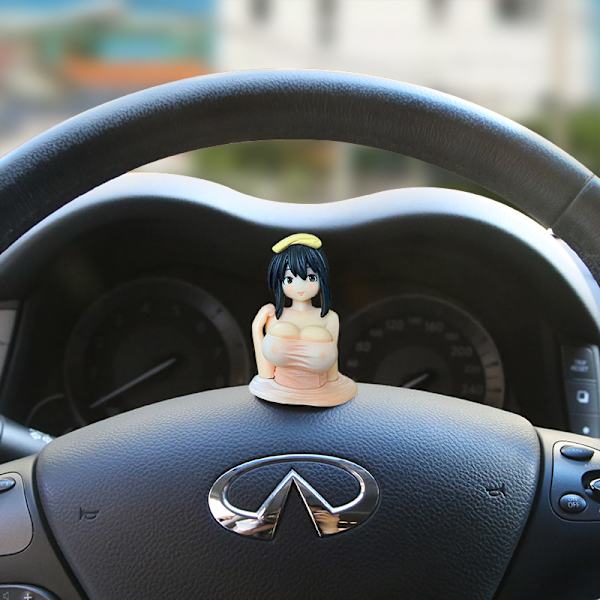 Söta bröstflicka bilprydnader tecknad kawaii anime staty bilinstrumentbräda sexig docka humanoid bilprydnader