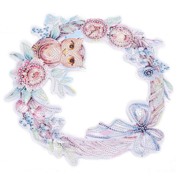 DIY Rhinestone-maleri Uglekrans Mønster Krystallbroderi Bilde Dekor Kit