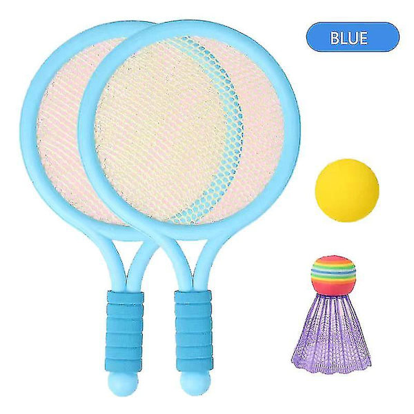 Lasten urheilullinen muovinen sulkapallomaila, lastentarhan kangas tennismaila pallolelut BLUE