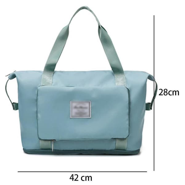 Resväska i nylon, stor storlek, expanderbar Green